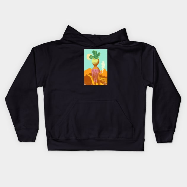 DESERT SHAMAN Kids Hoodie by Showdeer